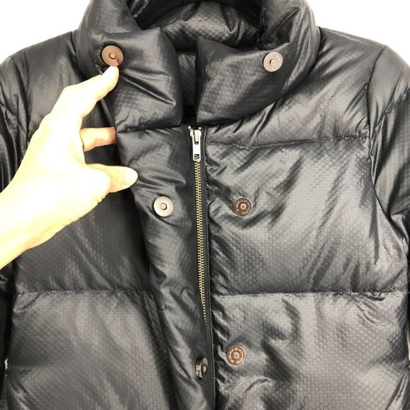 Black Puffer Bomber Jacket size ~Small Zipper front GUC - Picture 6 of 15